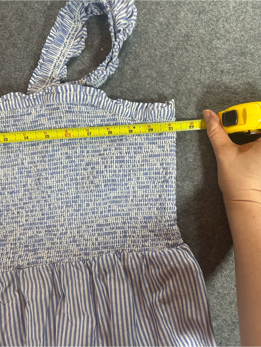 J. Crew Blue Striped Smocked Madi Dress - Picture 8 of 10